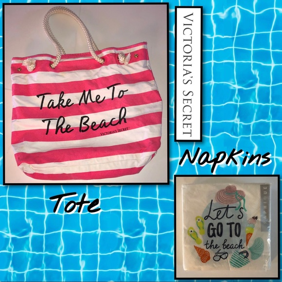 Victoria secret beach bag & nip beach napkins - Picture 3 of 4